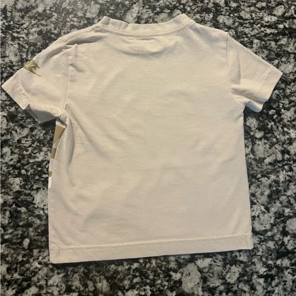 2pc Nike White Beige Swoosh Logo Shirt & Beige Shorts Set sz 2t (0796) - Picture 3 of 10